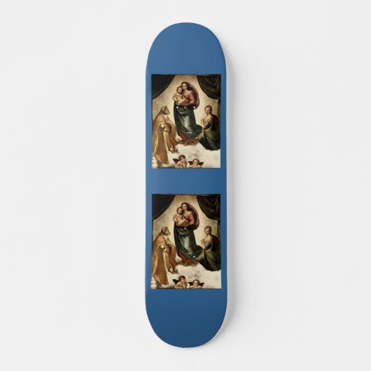 Raphael's Classic "Sistine Madonna" (ca. 1513) Skateboard (Vorne)