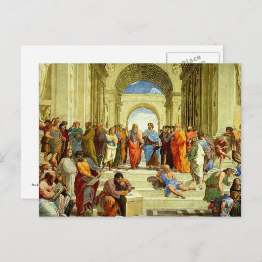 Raphaels Detail "Die Schule von Athen" um 1511 Postkarte (Vorne/Hinten)