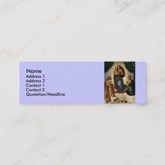 Raphaels Klassiker "Sistina Madonna" (ca. 1513) Mini Visitenkarte (Vorderseite)