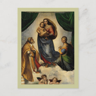 Raphaels Klassiker "Sistina-Madonna" (ca. 1513) Postkarte