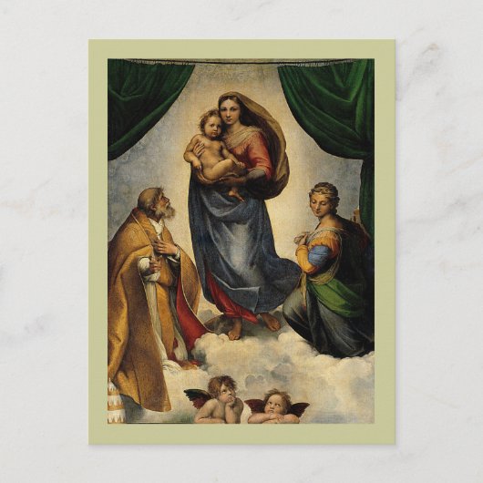 Raphaels Klassiker "Sistina-Madonna" (ca. 1513) Postkarte (Vorderseite)