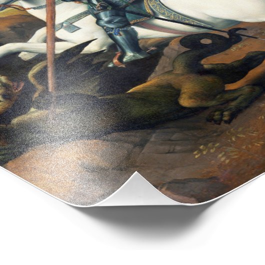 Raphael's Saint George und der Drache (ca. 1506) f Fotodruck (Ecke)