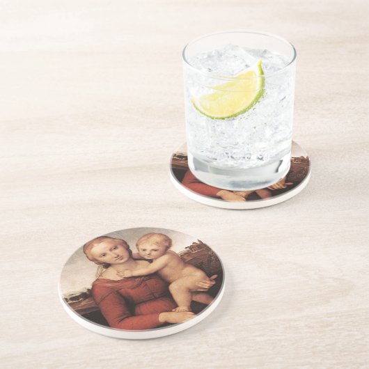 Raphaels schöne Madonna Sandstein Untersetzer (Seite)