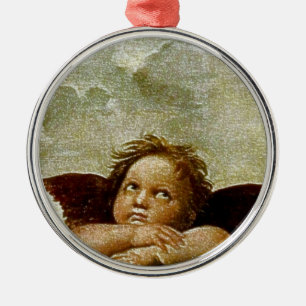 Raphaels "Sistina-Madonna" Detail (circa 1513) Silbernes Ornament