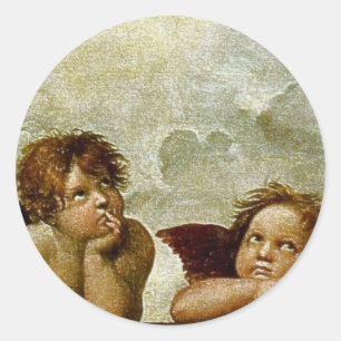Raphael's "Sistine Madonna" (ca. 1513) (Detail) Runder Aufkleber