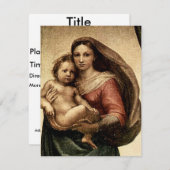 Raphaels "Sixtinische Madonna" Detail (ca. 1513) Einladung (Vorne/Hinten)
