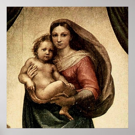Raphaels "Sixtinische Madonna" Detail (ca. 1513) Poster (Vorne)