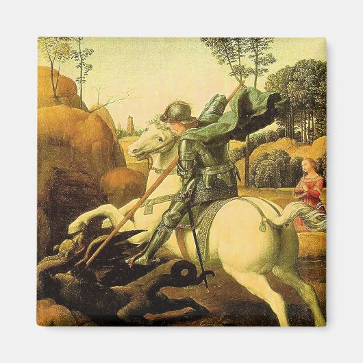 Raphaels "St. Georg und der Drache" (ca. 1505) Magnet (Vorne)