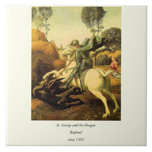 Raphael's "St. George and the Dragon" (ca. 1505) Fliese (Vorderseite)