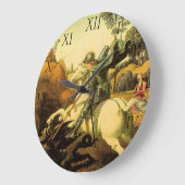 Raphael's "St. George and the Dragon" (ca. 1505) Große Wanduhr (Winkel)