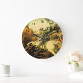 Raphael's "St. George and the Dragon" (ca. 1505) Große Wanduhr (Zuhause)