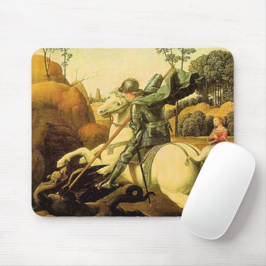 Raphael's "St. George and the Dragon" (ca. 1505) Mousepad (Mit Mouse)