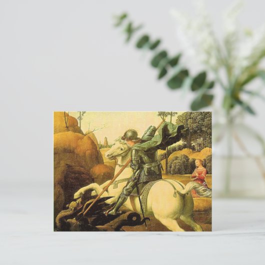 Raphael's "St. George and the Dragon" (ca. 1505) Postkarte (Stehend Vorderseite)