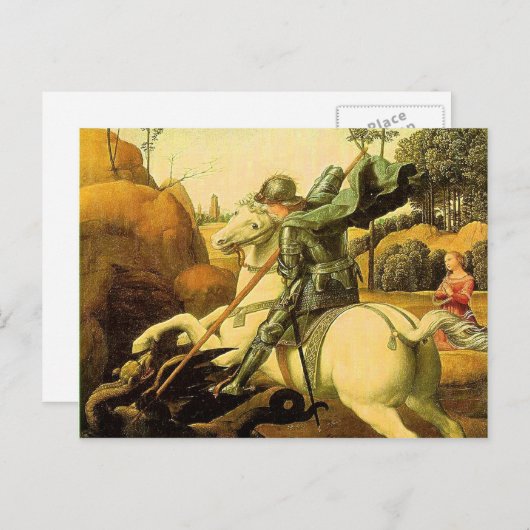 Raphael's "St. George and the Dragon" (ca. 1505) Postkarte (Vorne/Hinten)