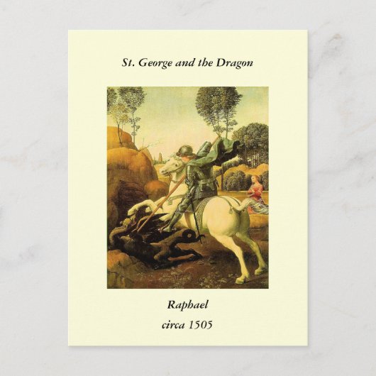 Raphael's "St. George and the Dragon" (ca. 1505) Postkarte (Vorderseite)