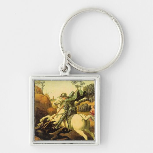 Raphael's "St. George and the Dragon" (ca. 1505) Schlüsselanhänger (Vorne)