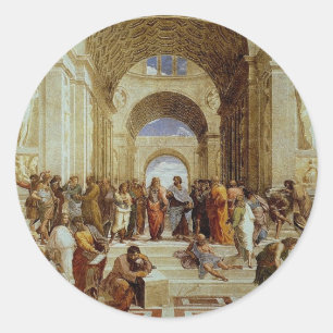 Raphael's "The School of Athens" (ca. 1511) Runder Aufkleber