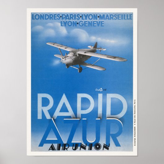 Rapid Azur France Vintage Poster 1932 (Vorne)