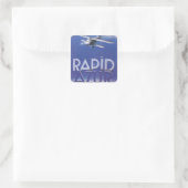 Rapid Azur Quadratischer Aufkleber (Tasche)