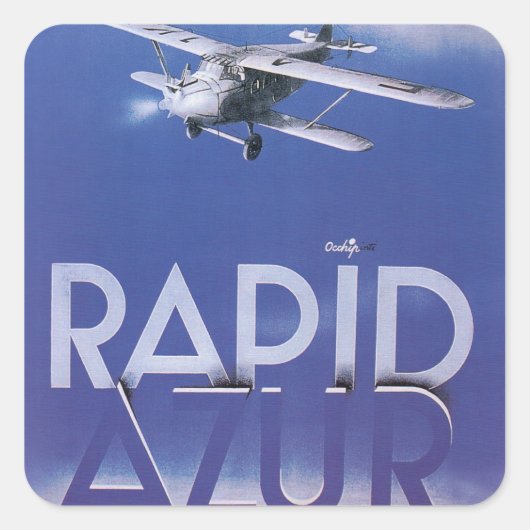 Rapid Azur Quadratischer Aufkleber (Vorderseite)