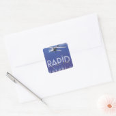 Rapid Azur Quadratischer Aufkleber (Umschlag)