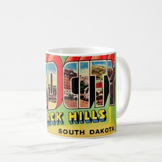 Rapid City SD Greetings Postcard Mug Kaffeetasse (VorderseiteRechts)