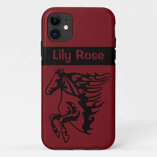 Rapid Red Pony Horse Bronco Case-Mate iPhone Hülle (Rückseite)