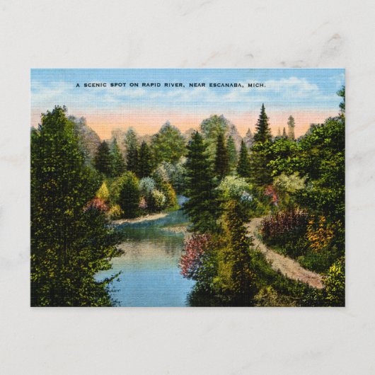 Rapid River Escanaba, Michigan Postkarte (Vorderseite)