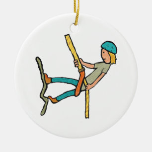 Rappelling Keramik Ornament