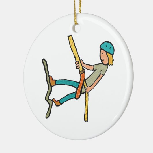 Rappelling Keramik Ornament (Links)