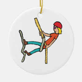 Rappelling Keramik Ornament