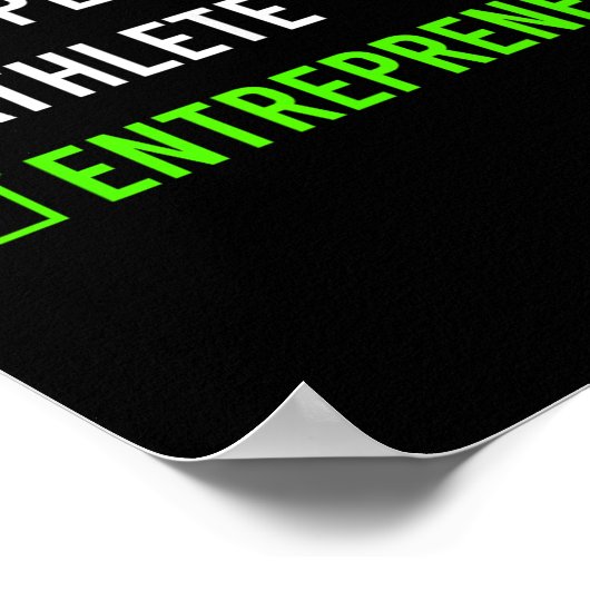 Rapper Athlete Entrepreneur Millionaire Motivation Poster (Ecke)