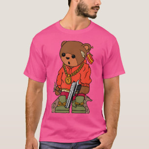 Rapper Bear Hip Hop Teddy Rap Gangster Hippie Ange T-Shirt