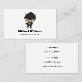 Rapper Cat Musician Personalize Visitenkarte