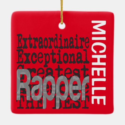 Rapper Extraordinaire CUSTOM Keramikornament (Rückseite)