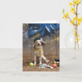 Rapper Hund - "Lil Sneezy" Karte (Gelbe Blume)