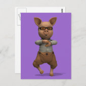 Rapper Pig Postkarte (Vorne/Hinten)