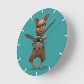 Rapper Pig Runde Wanduhr (Winkel)