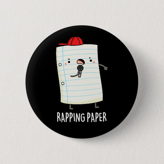 Rapping Papier Funny Wrapping Paper Puff Dark BG Button (Vorderseite)