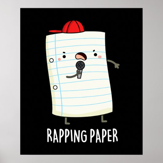 Rapping Papier Funny Wrapping Paper Puff Dark BG Poster (Vorne)