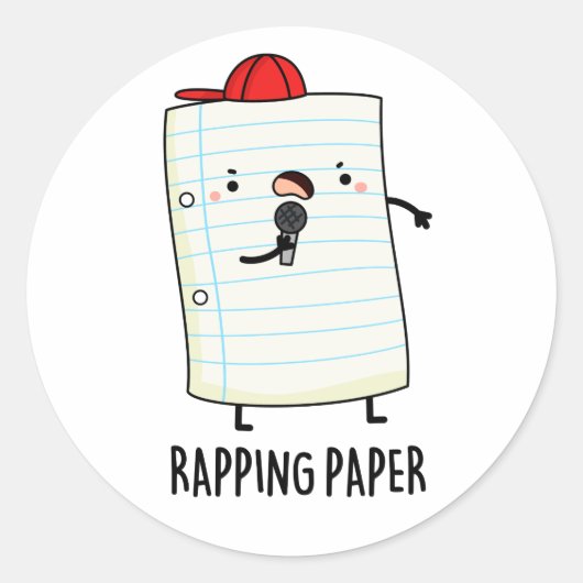 Rapping Papier Funny Wrapping Paper Puffer Runder Aufkleber (Vorderseite)