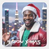 RAPPY X-MAS QUADRATISCHER AUFKLEBER (Vorderseite)