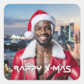 RAPPY X-MAS QUADRATISCHER AUFKLEBER (Vorderseite)