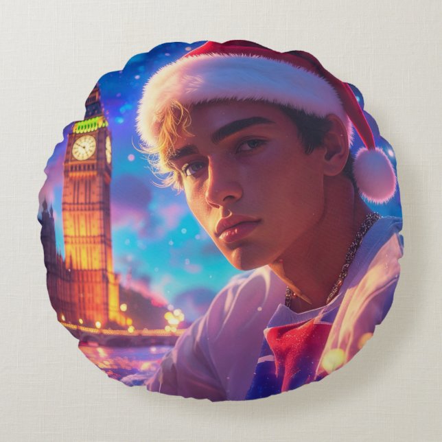 RAPPY X-MAS RUNDES KISSEN (Vorderseite)