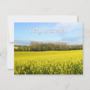 Rapsfelder umkreisen den Wald - Personalisiert Postkarte