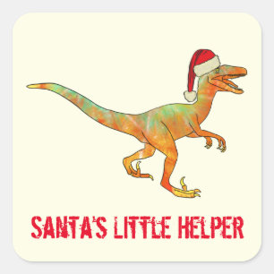 Raptor Beängstigend Dinosaur Funny Festive Irony S Quadratischer Aufkleber