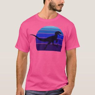 Raptor Dinosaur Retro Synth Design T-Shirt