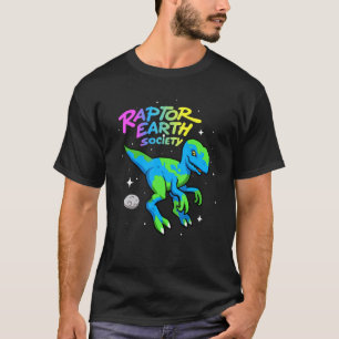 Raptor Earth Society Flat Earther Dinosaur Verschw T-Shirt