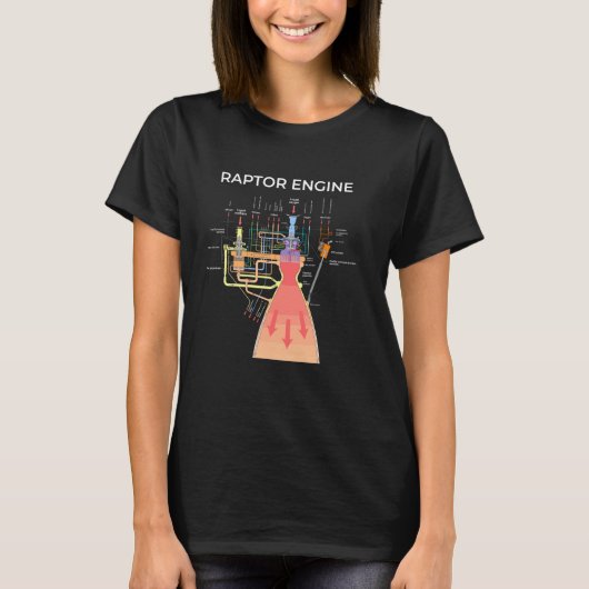 Raptor Engine Rocket Scientist T-Shirt (Vorderseite)