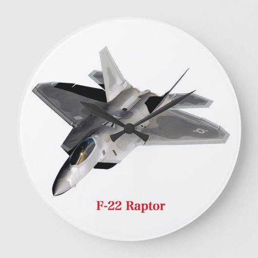 Raptor F 22 Große Wanduhr (Vorderseite)